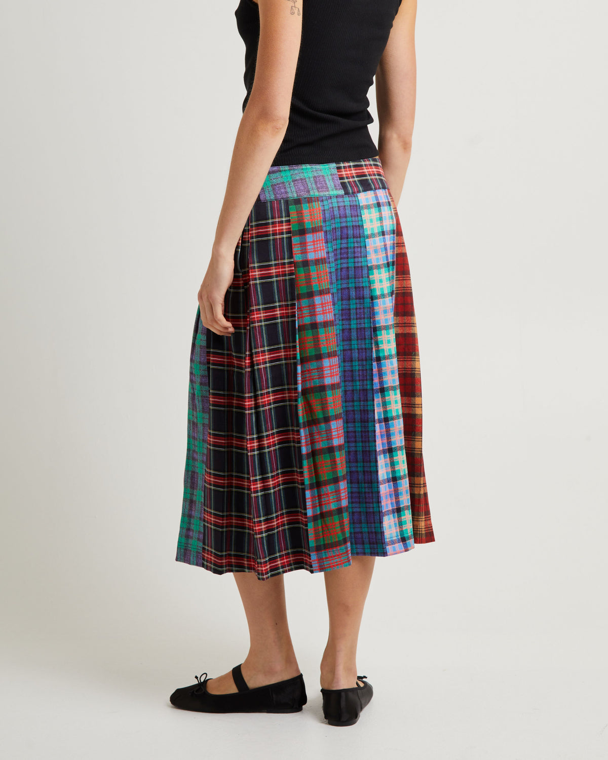 Paris Texas Midi Skirt BLUE CHECK