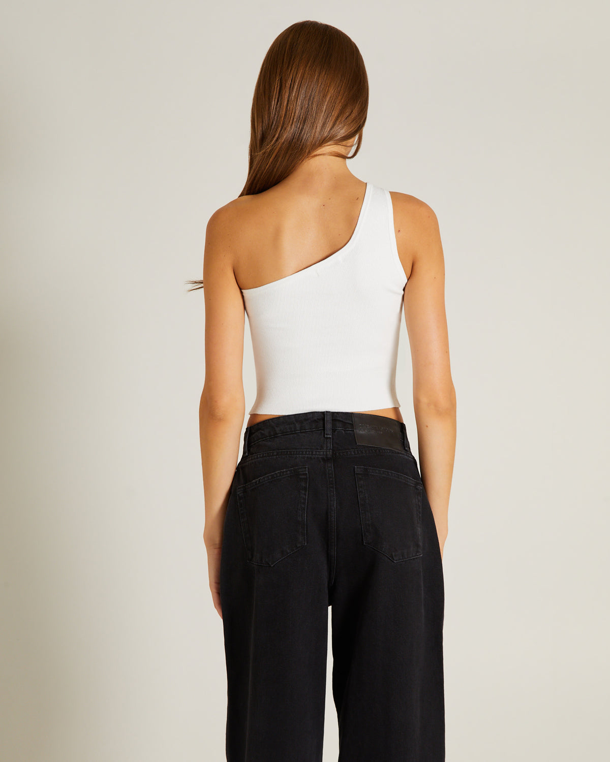 Luxe Knitted One Shoulder Top WHITE