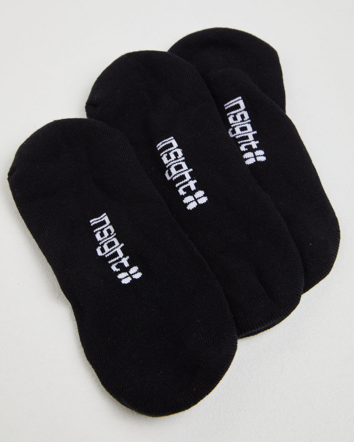 Logo Invisible Socks 3 Pack Black BLACK