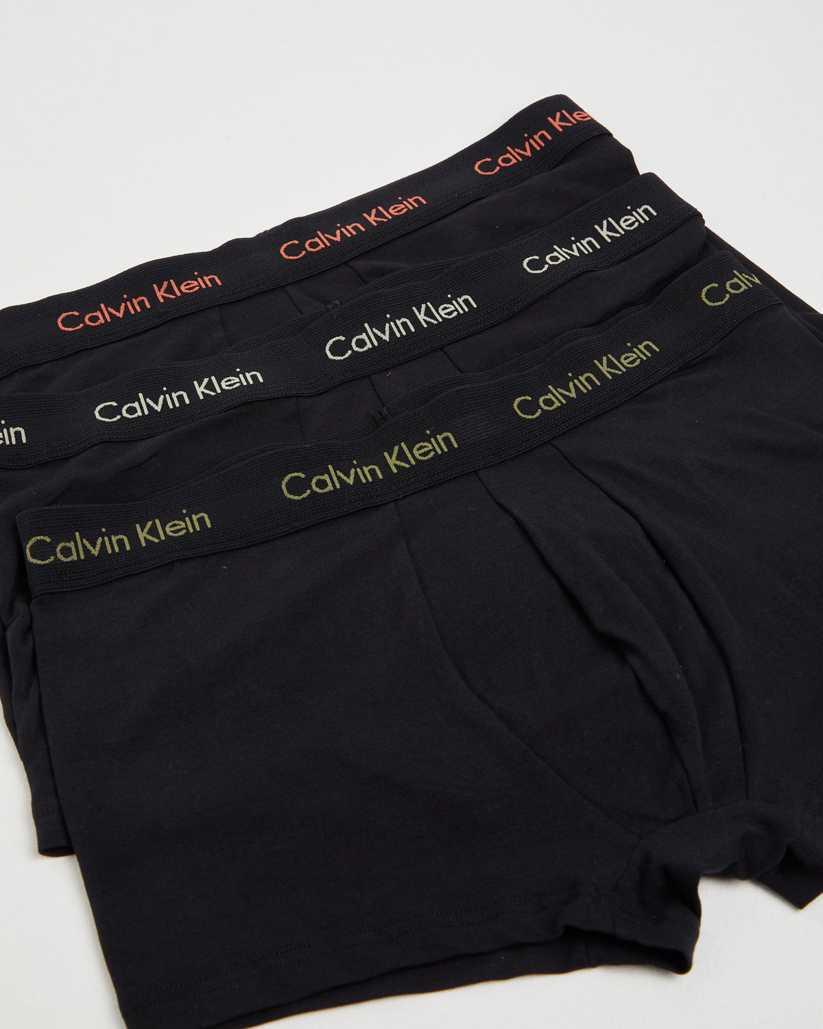 Low Rise Trunks 3 Pack Mutli BLACK W/ EUCALYPTUS/MECCA ORANGE/ OLIVE BRANCH LOGOS