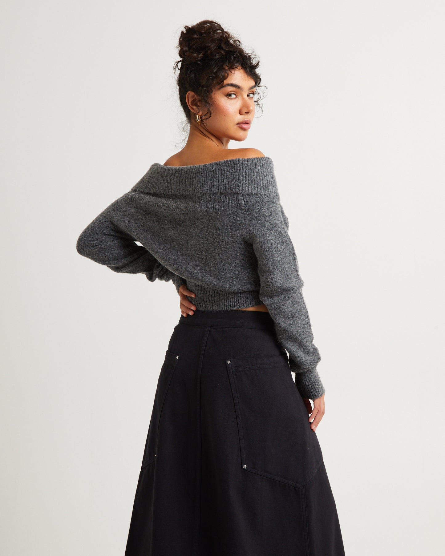 Milly Off Shoulder Knit Sweater