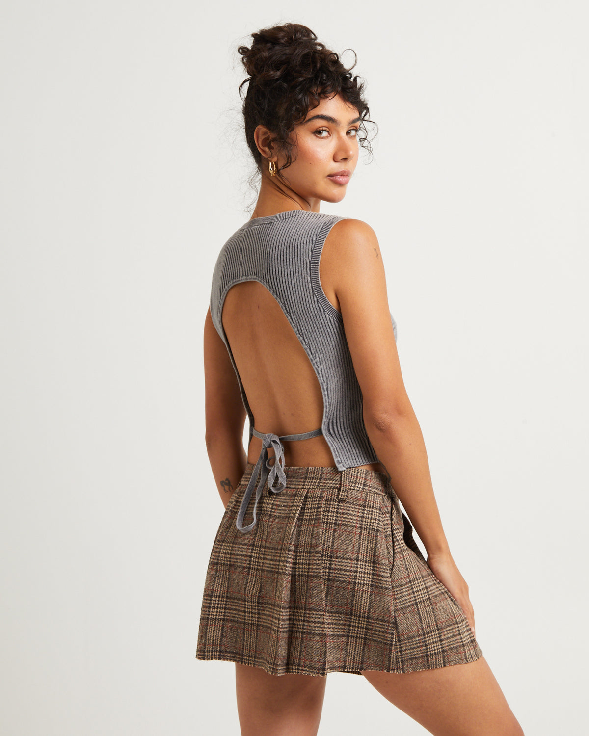 Acid Rave Rib Knit Top ACID GREY