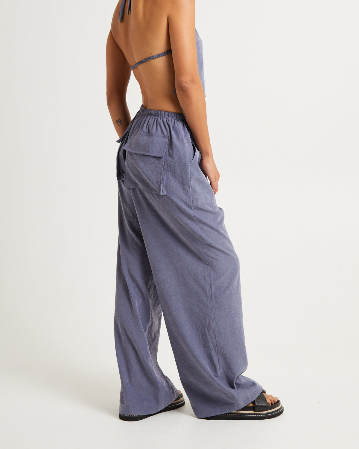Sahara Soft Drape Coastal Pants STEEL BLUE