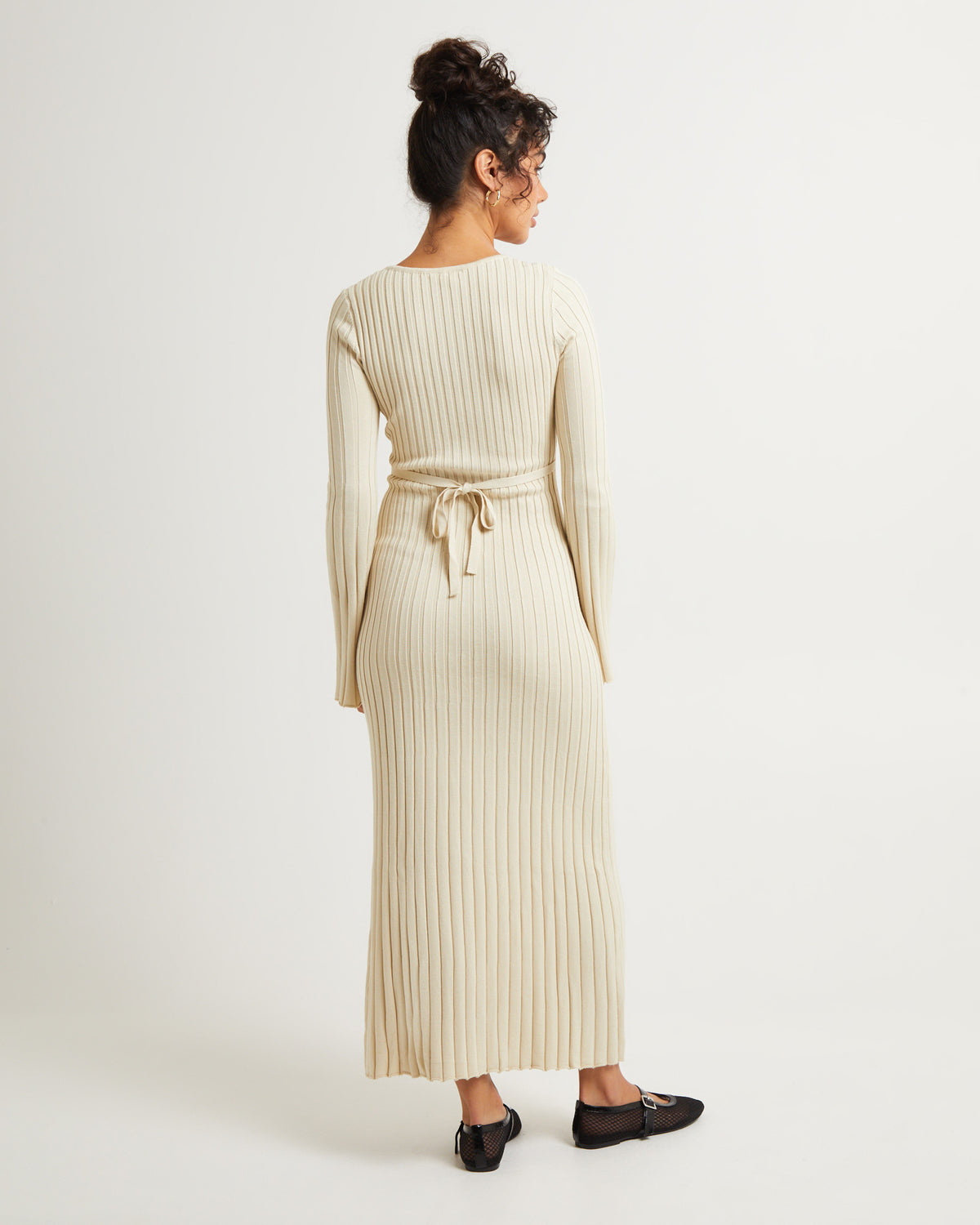 Sophie Long Sleeve Rib Knit Dress OAT -