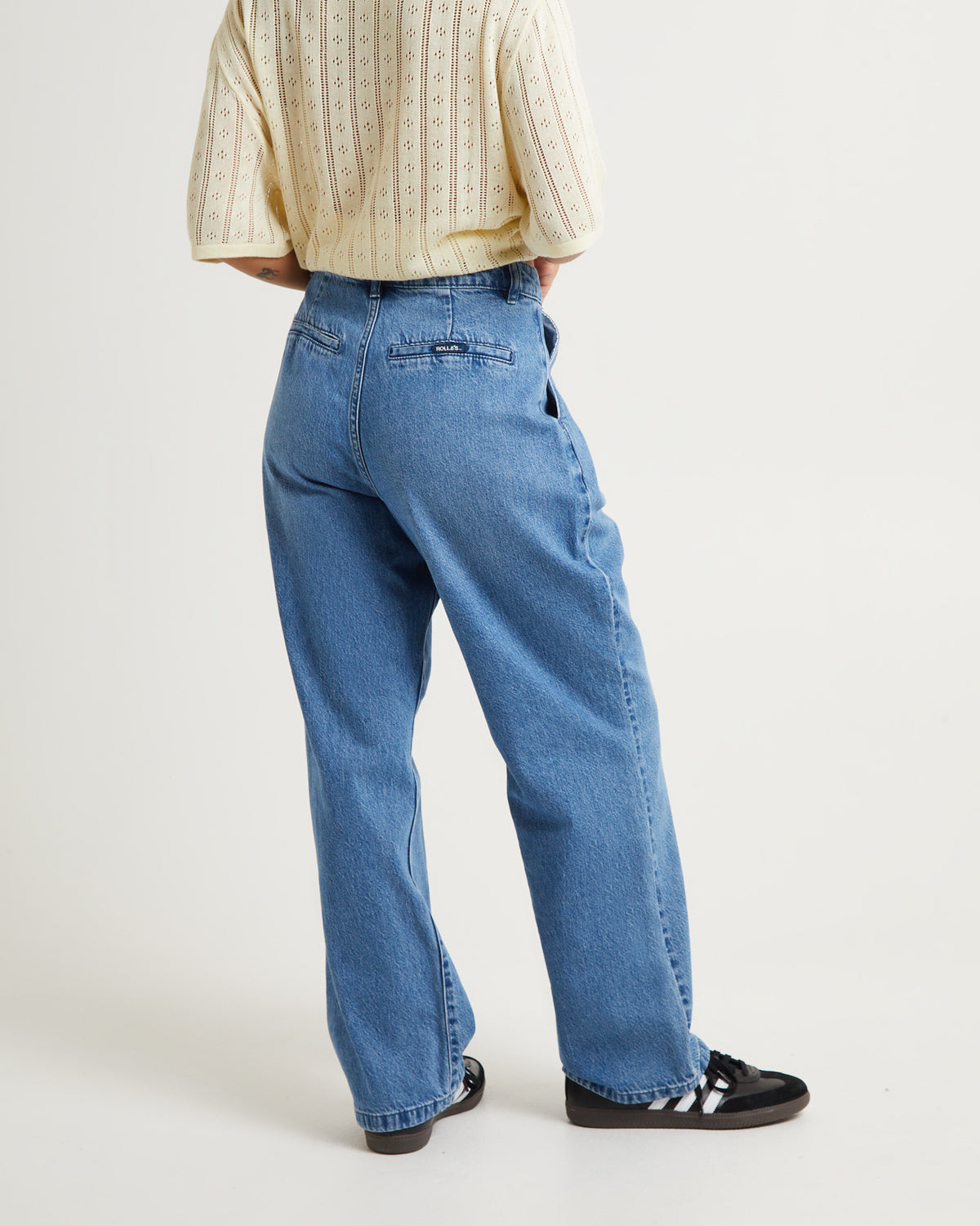 Chloe Pleat Denim Jeans Azure MID BLUE