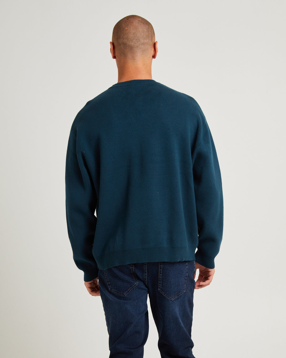 Wired Intarsia Knit Jumper PINE