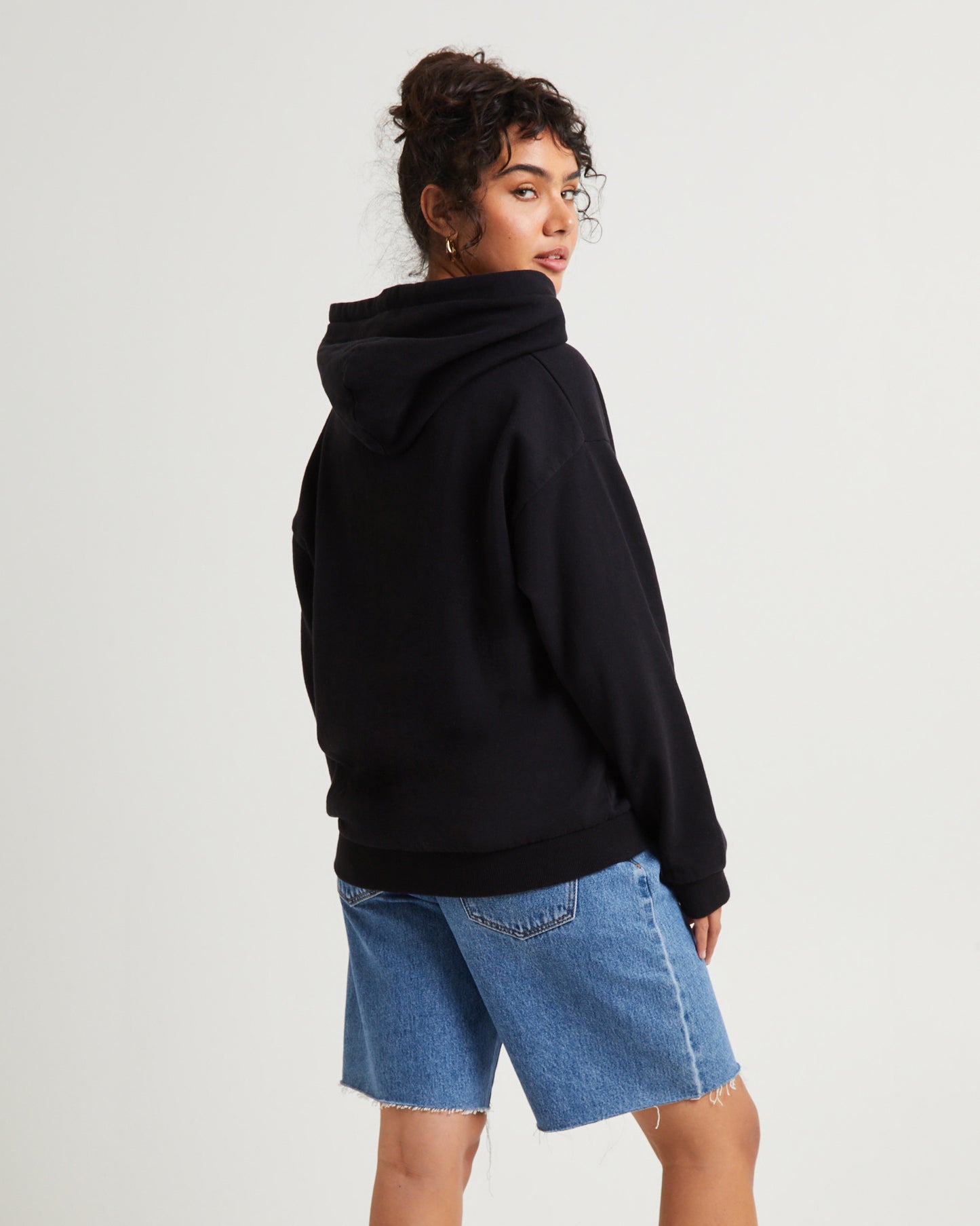 Mara Recycled Pull On Hoodie Black