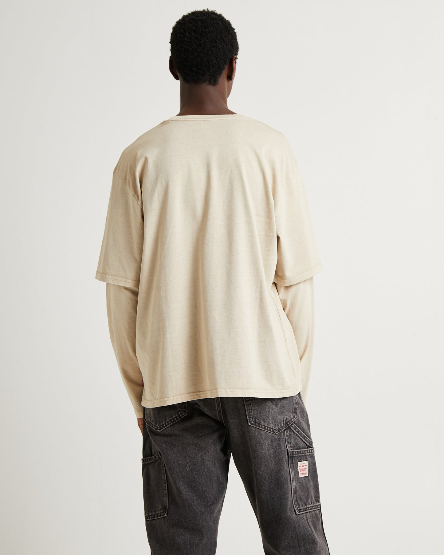 Long Sleeve Twofer Shirt Feather Grey