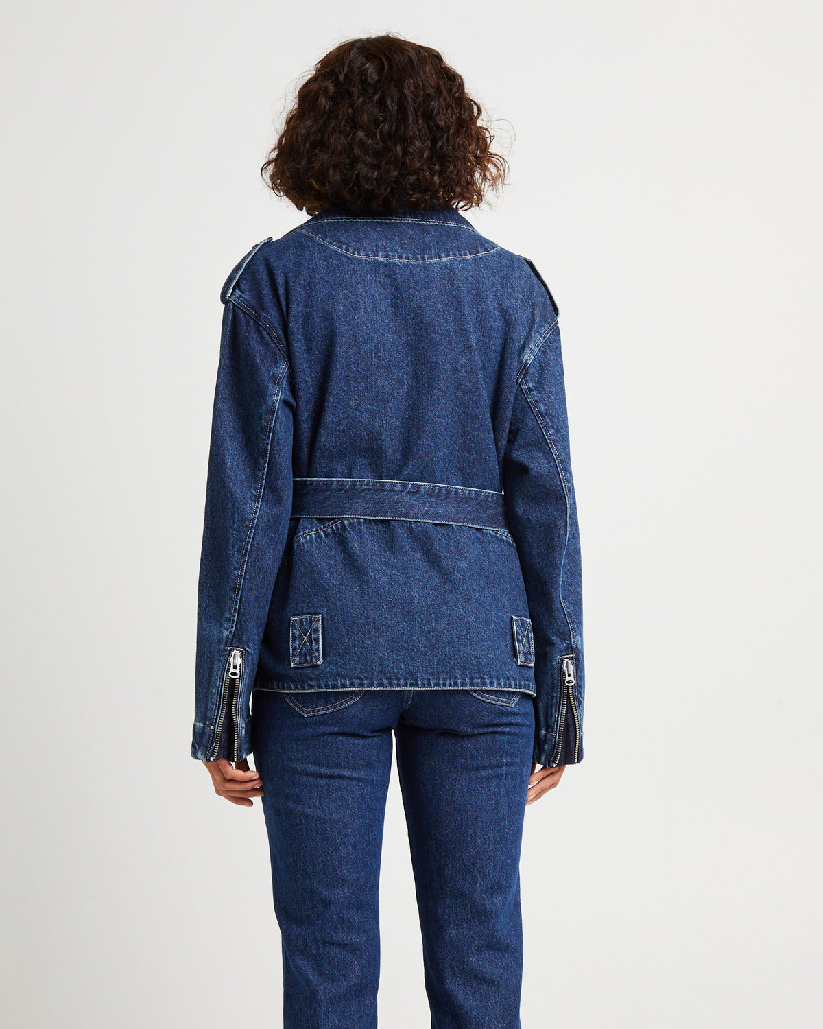 Signature Oversized Biker Denim Jacket Essential Rinse ESSENTIAL RINSE
