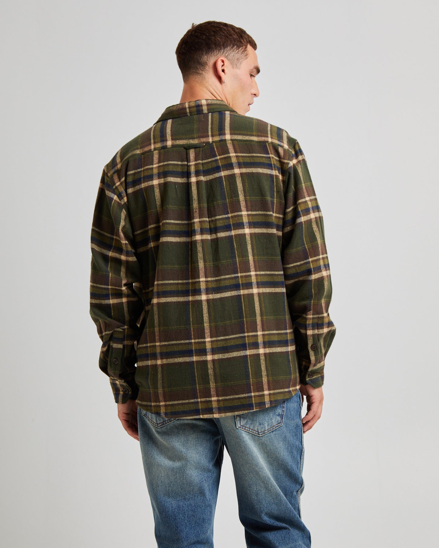 Trailer Check Long Sleeve Shirt Faded Army