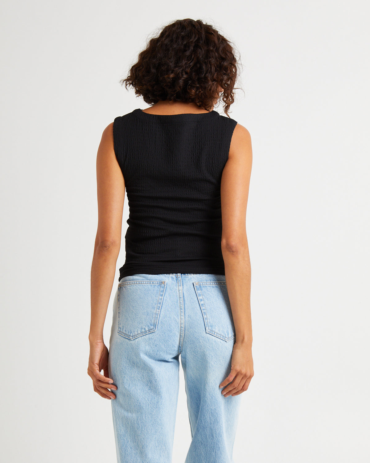 Crinkle 90s Top Black BLACK