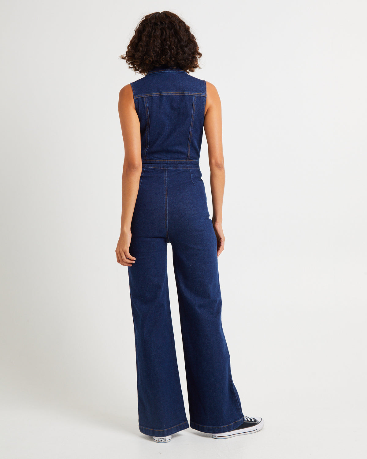 Jett Sleeveless Denim Boiler Suit INK BLUE