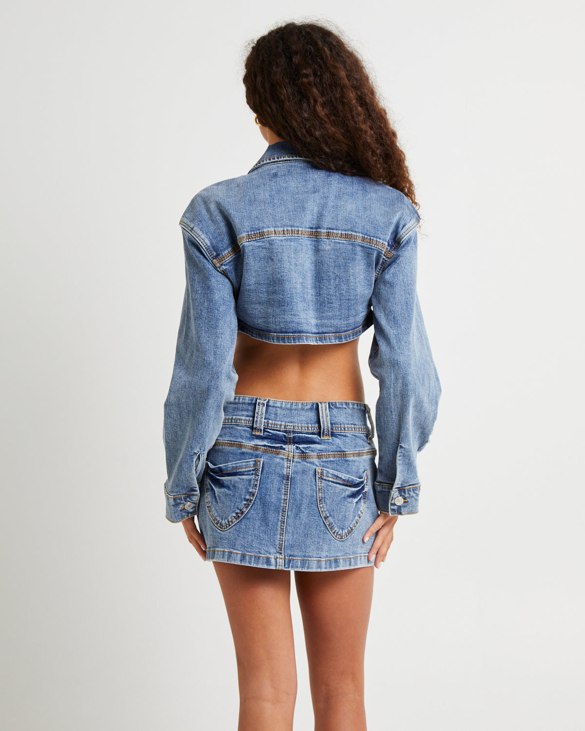 Roxy Shrunken Denim Jacket RINGSPUN BLUE