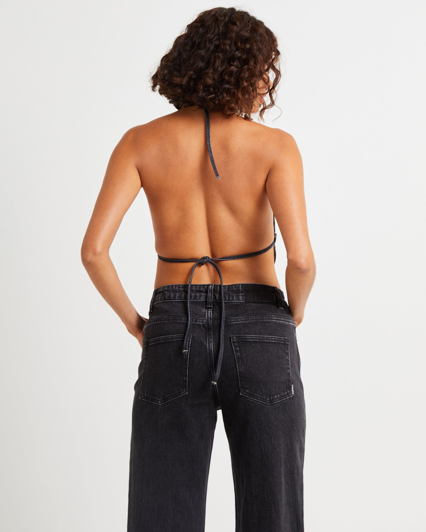 Trinity Denim Halter Top Charcoal Tint