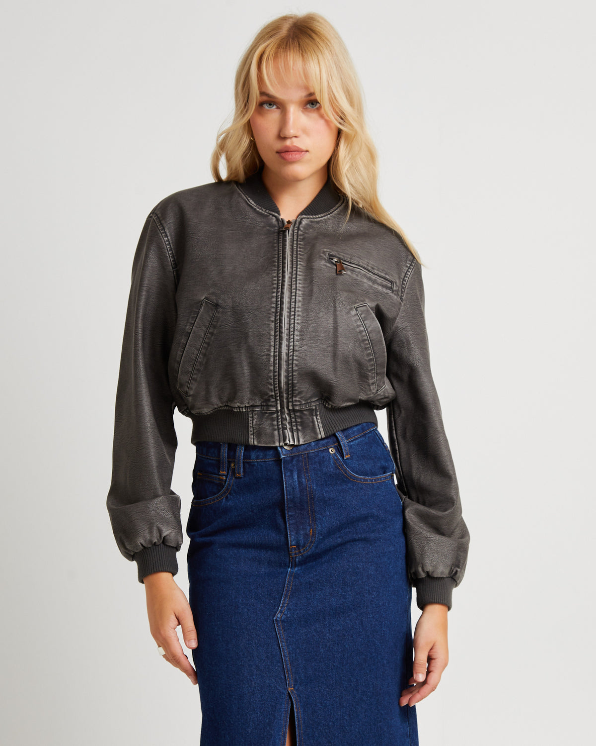 Killie PU Bomber Jacket BLACK