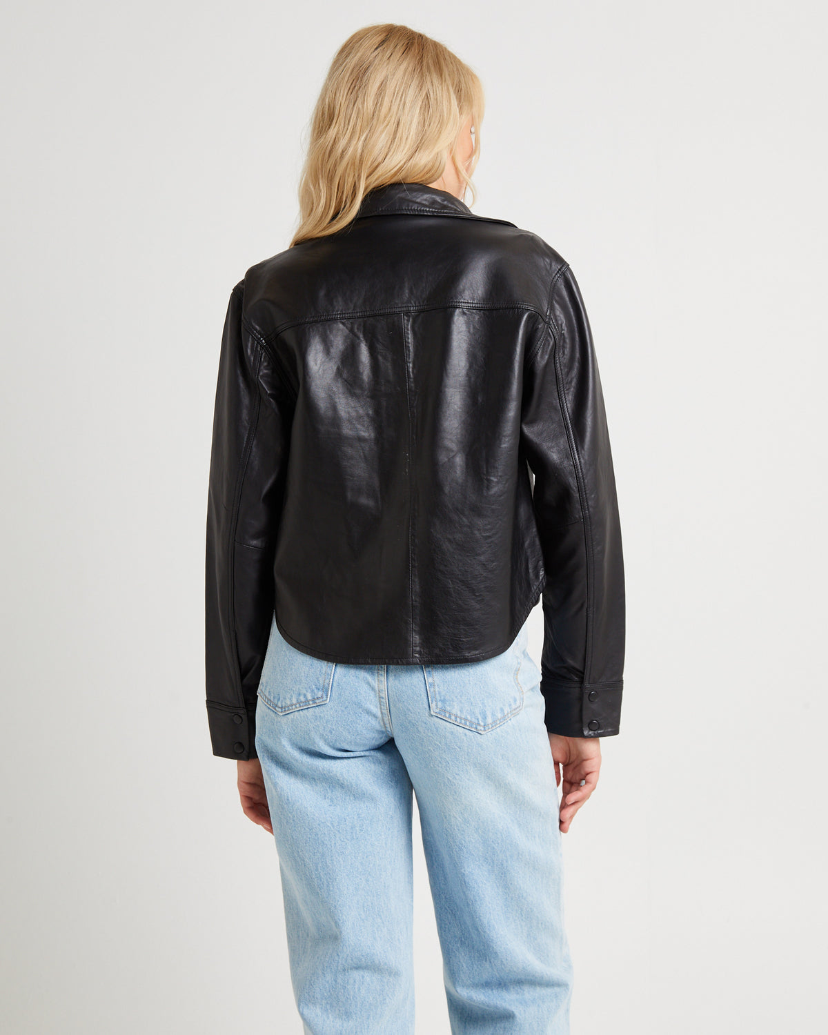 Eva Leather Long Sleeve Shirt BLACK