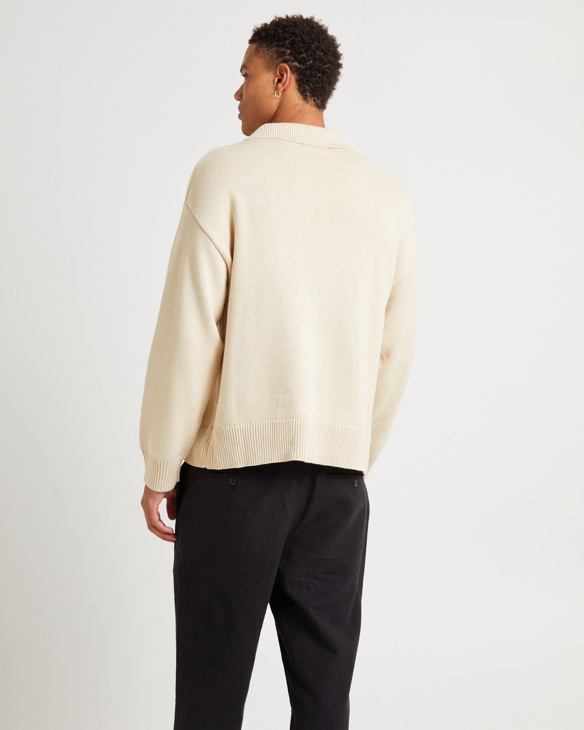 Knit 1/4 Zip Jumper NATURAL