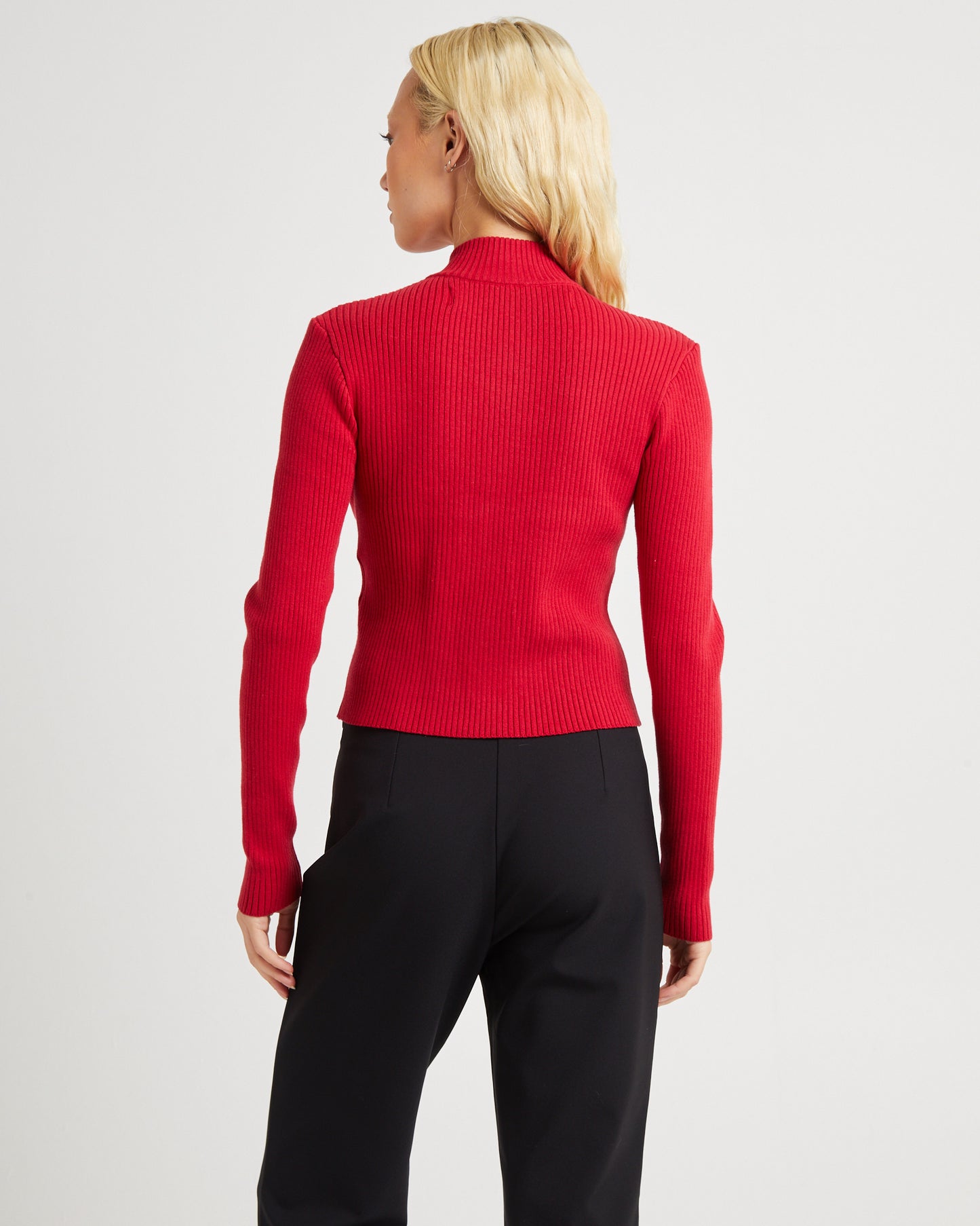 Iggy Zip Rib Knit Long Sleeve Top