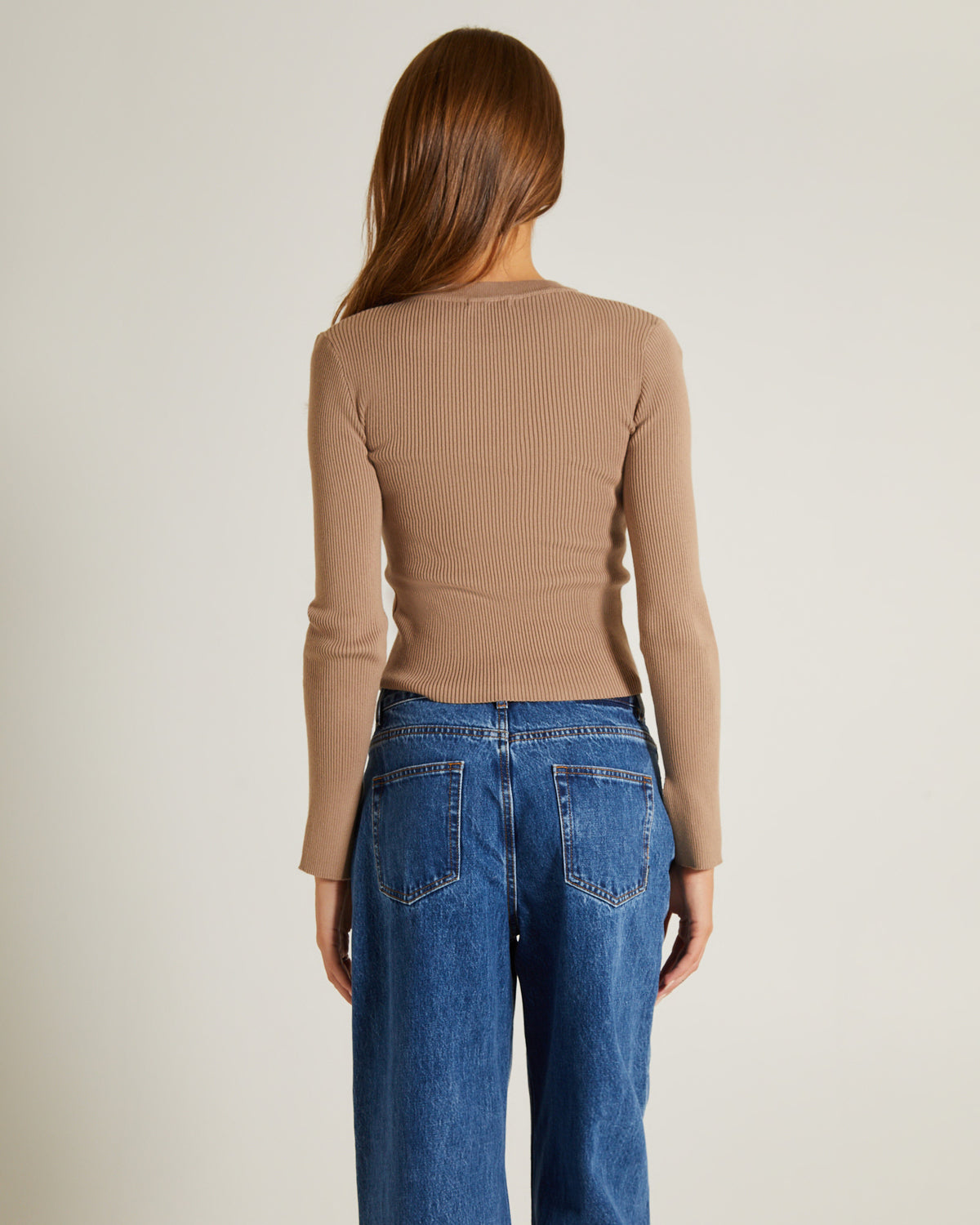 Luxe Knitted Long Sleeve Top ESPRESSO