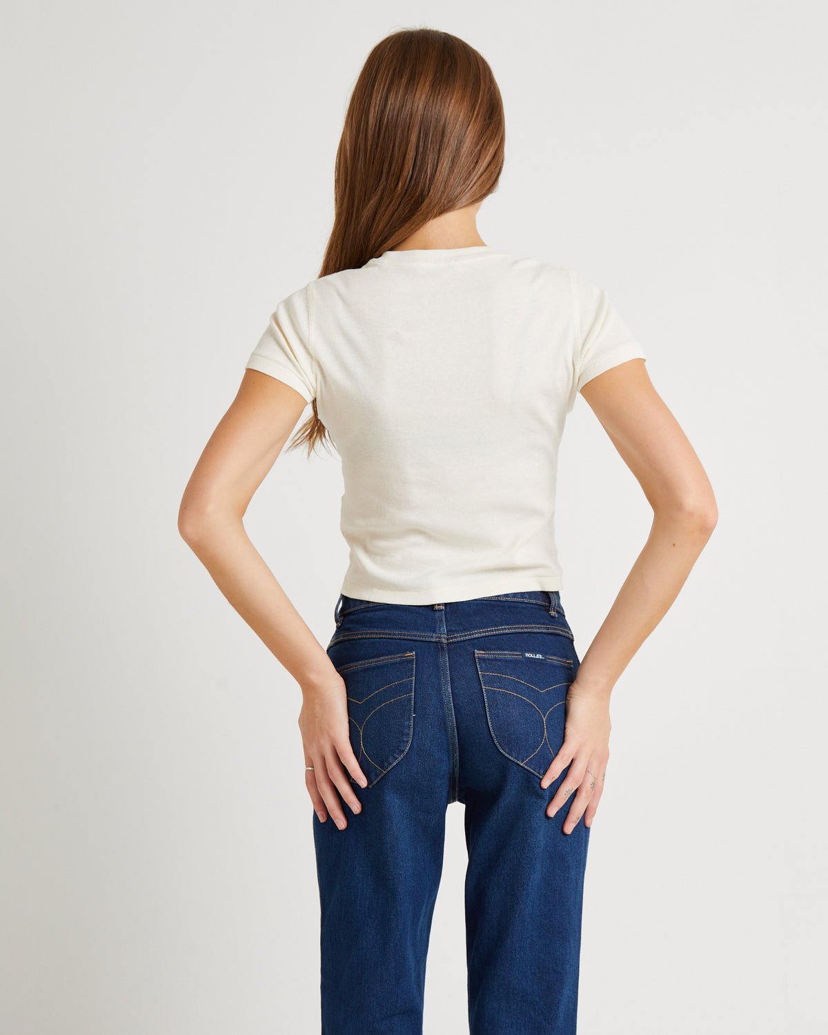 Classic Baby Tee Station OFF WHITE DARK NAVY