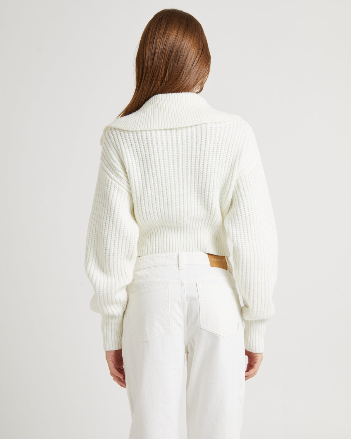 Simmy Double Zip Knit Top WHITE