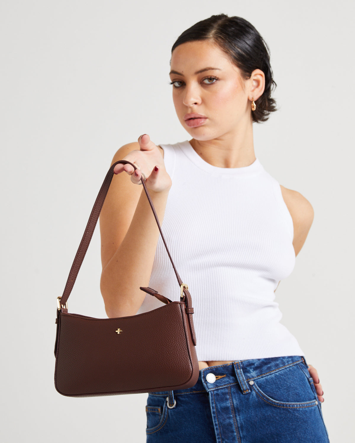 Lilu Bag Choc Pebble/Gold BROWN
