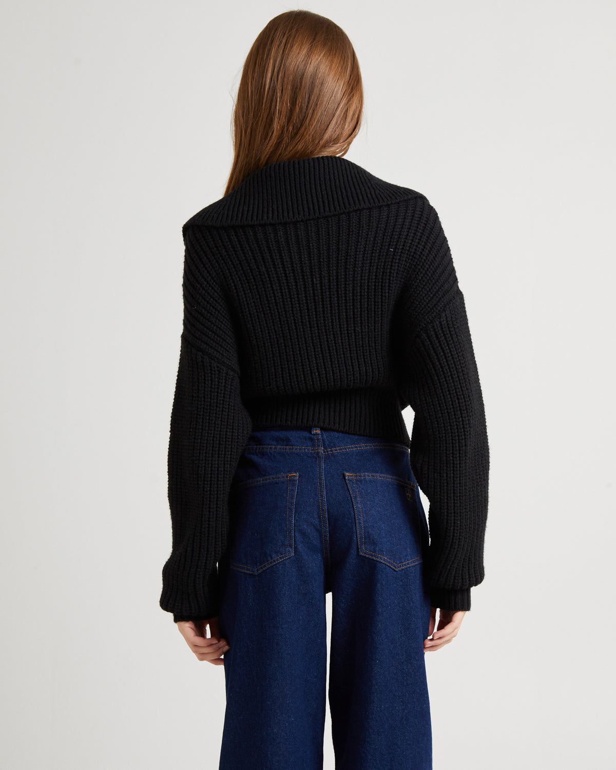 Simmy Double Zip Knit Top BLACK