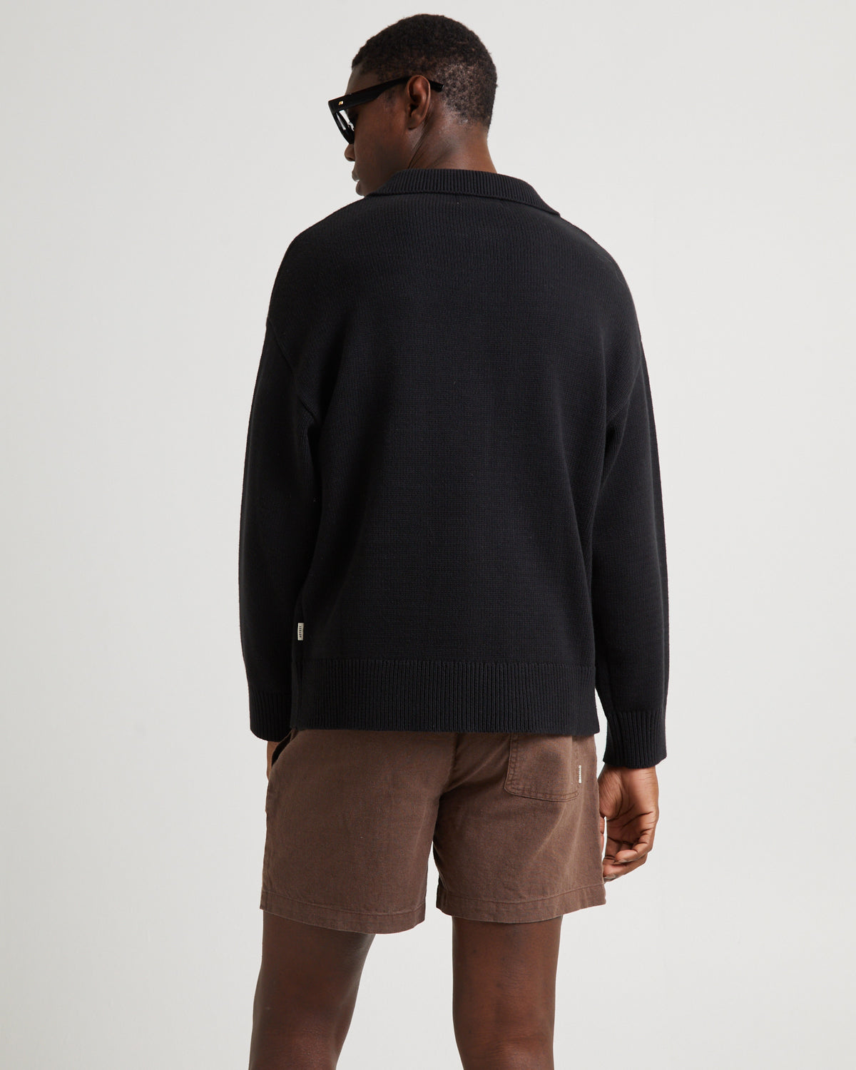 Knit 1/4 Zip Jumper BLACK