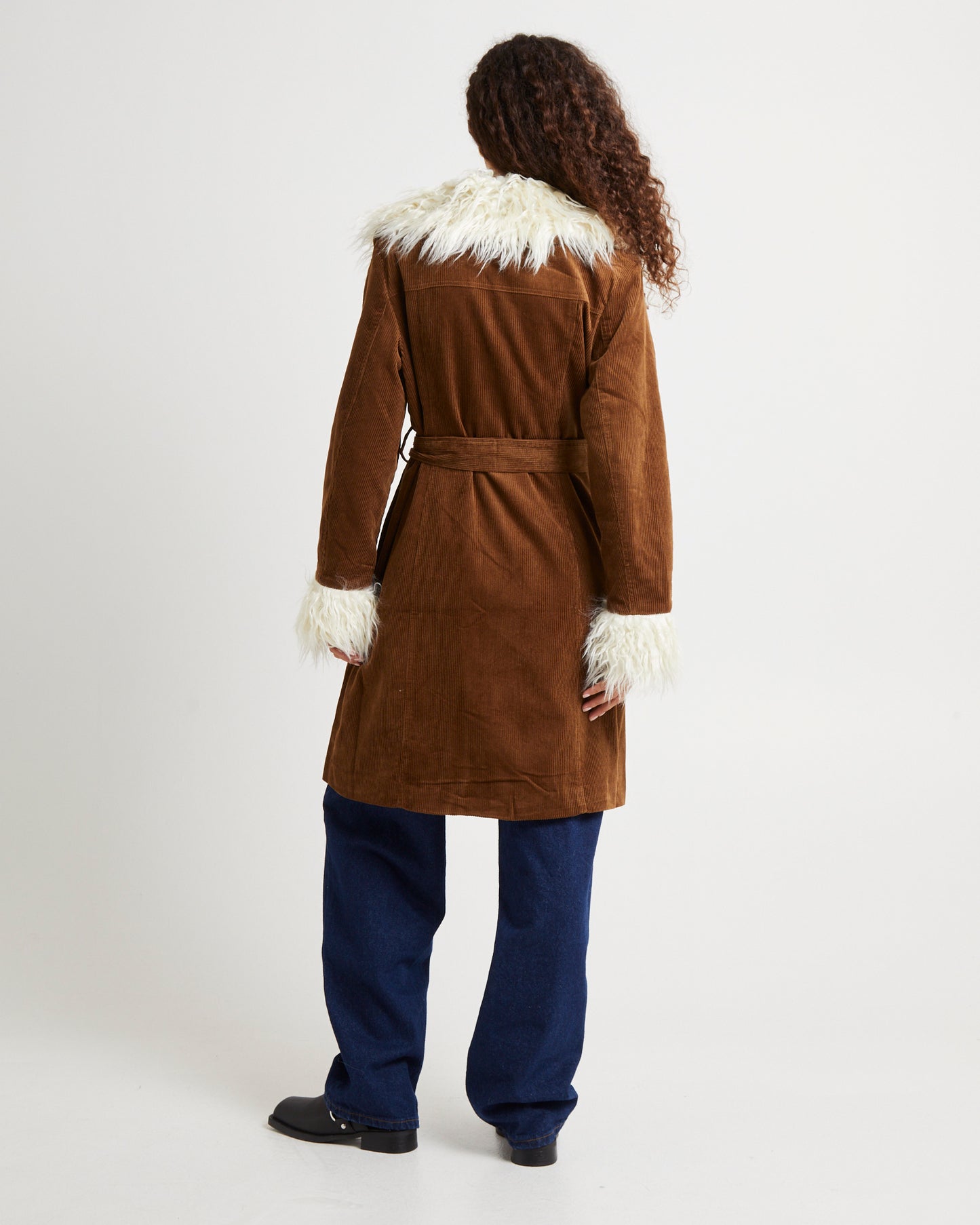 Shag Corduroy Coat Coffee