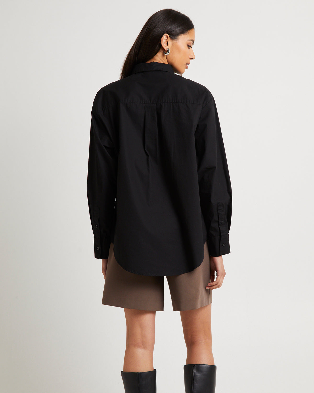 Oversized Poplin Shirt BLACK