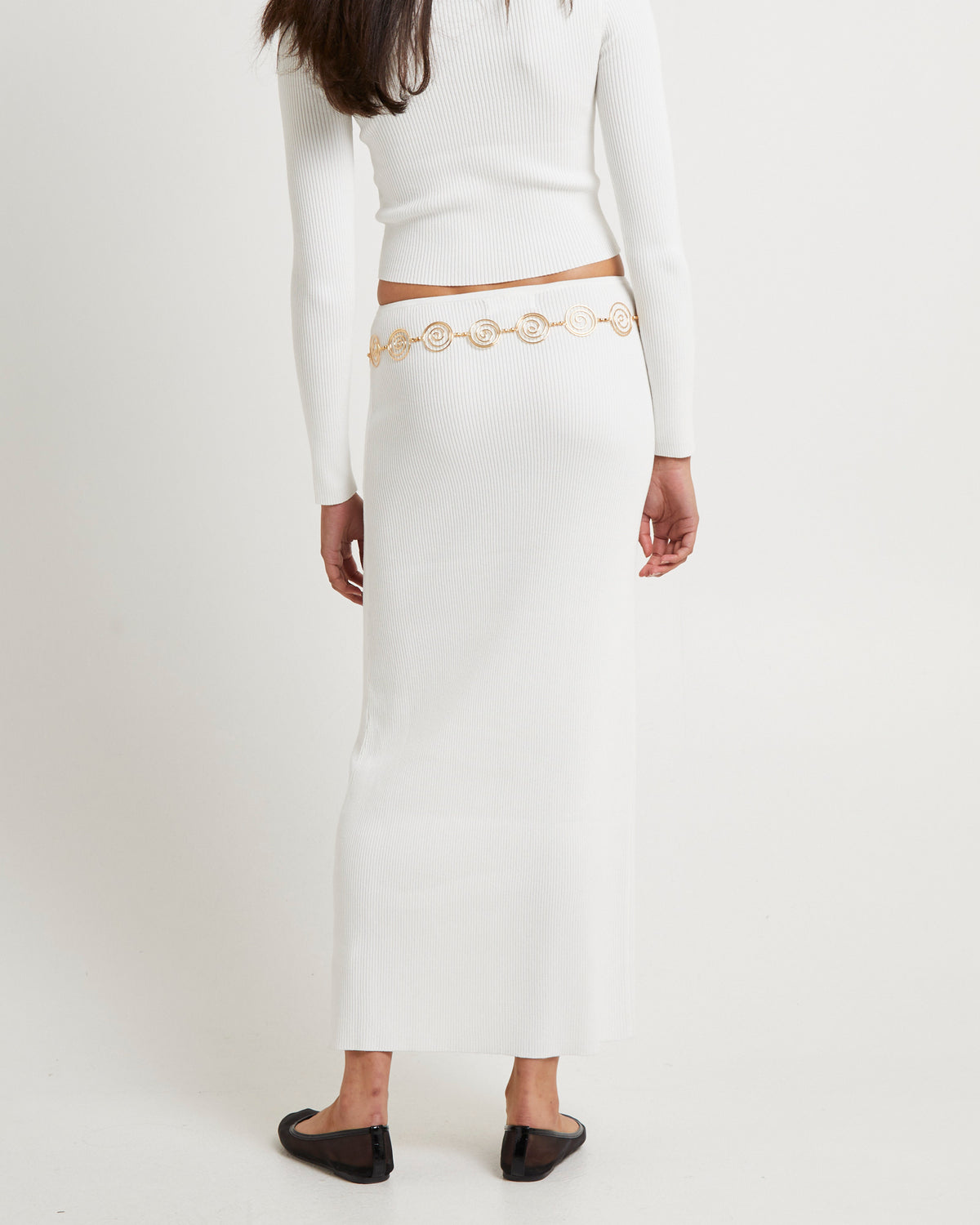 Kelse Knitted Maxi Skirt OFF WHITE