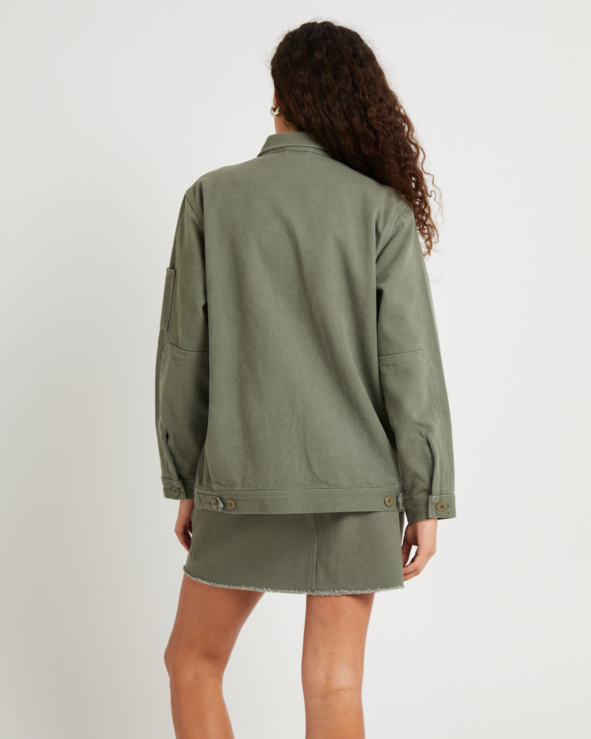 Eisenhower Lined Washed Canvas Jacket DARK KHAKI