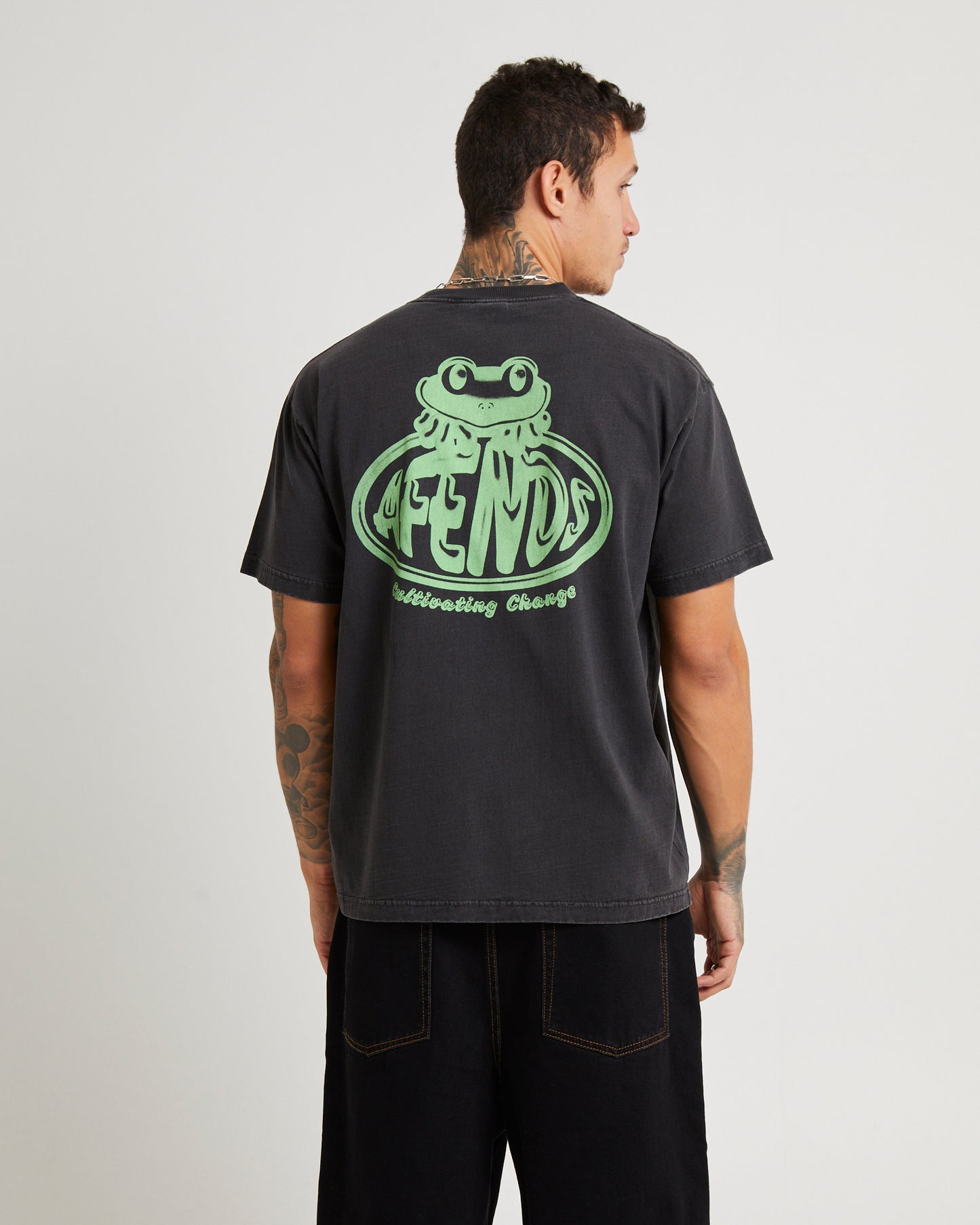 Frogga Heavy Boxy Fit T-Shirt Stone Black