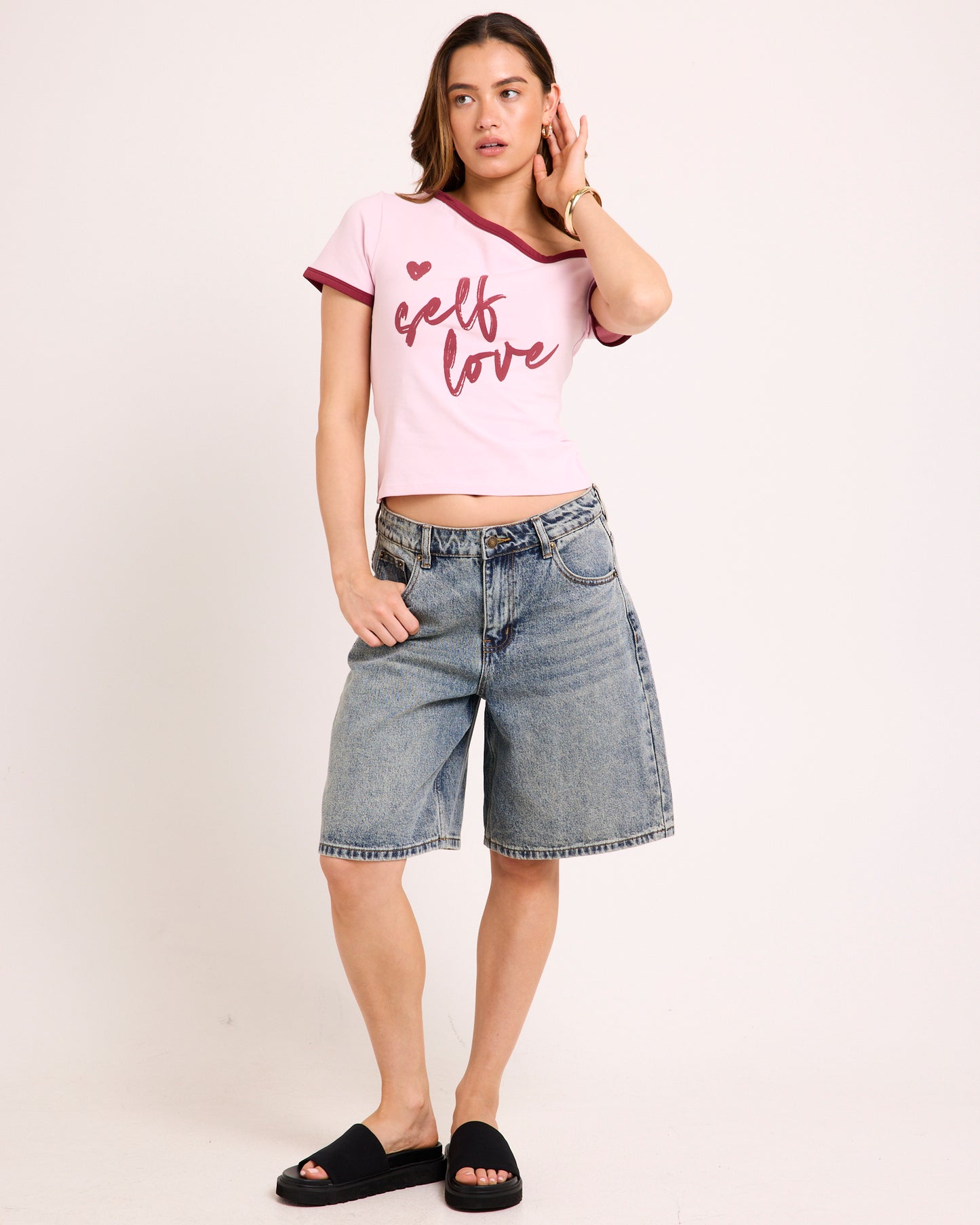 Kourtney Longline Denim Jorts