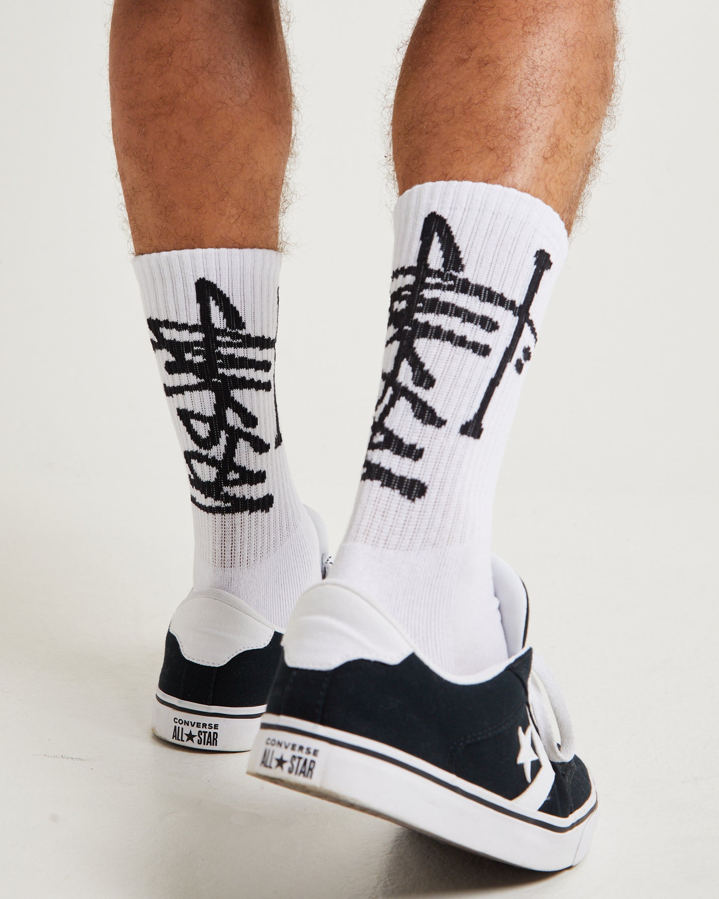 Large Graffiti Socks 3 Pack in White