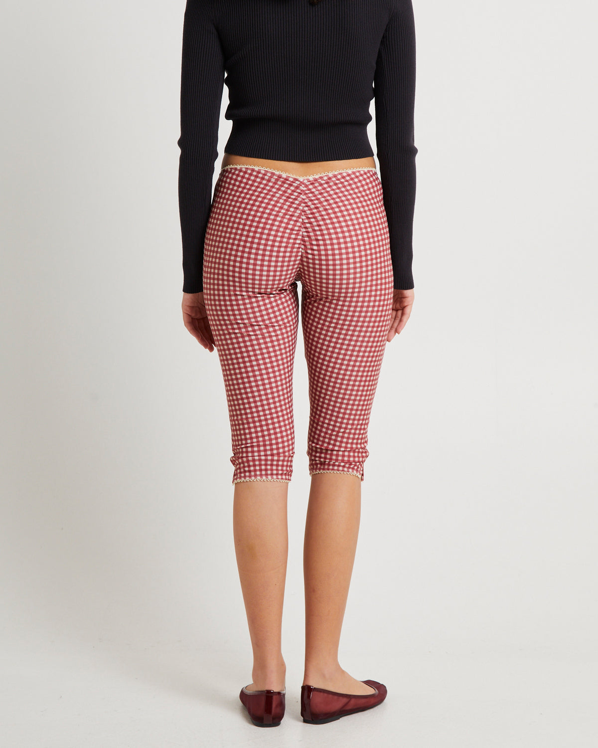 Freda Gingham Swim Capri Trousers RED GINGHAM