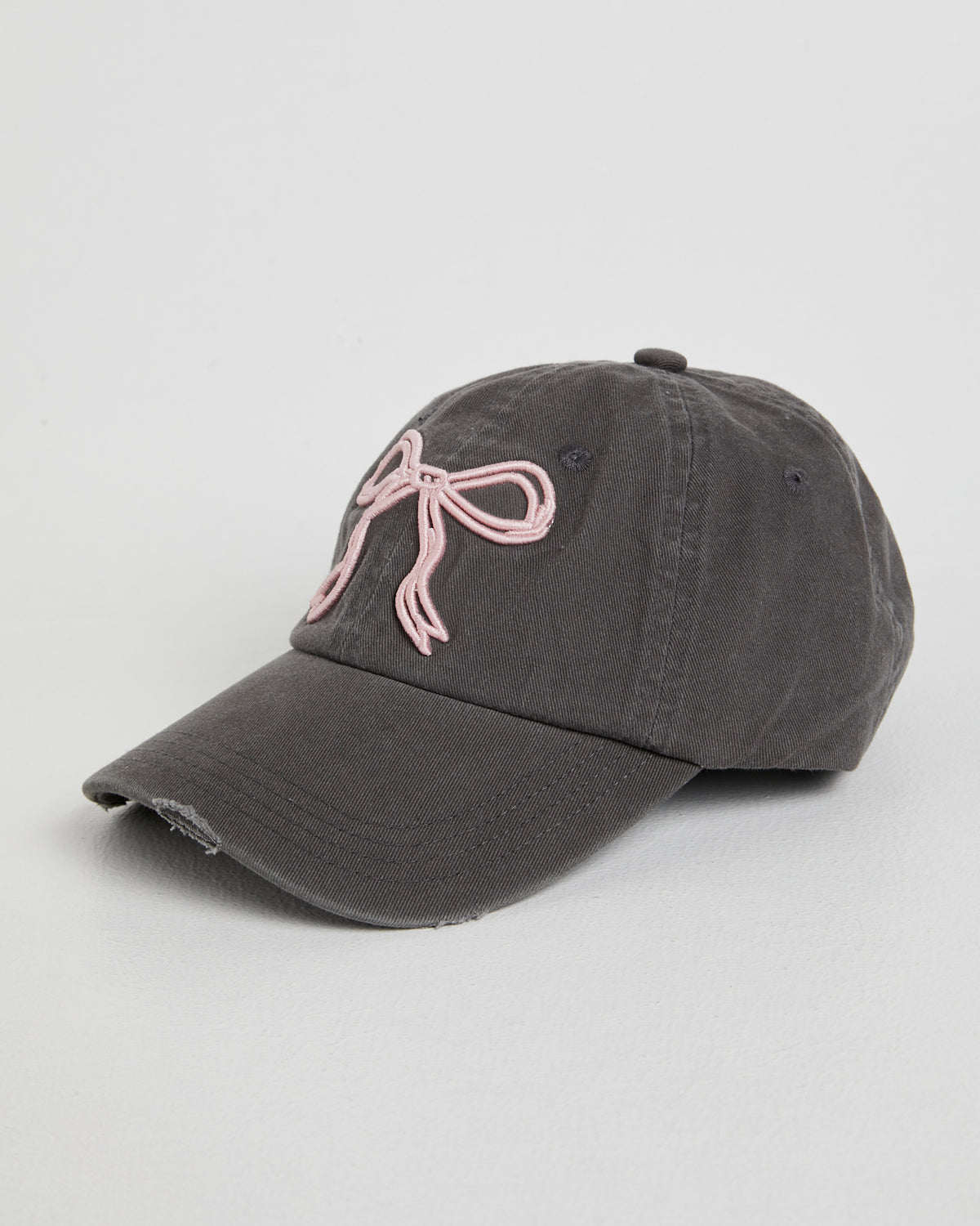 Mimi Bow Distressed Cap BLACK