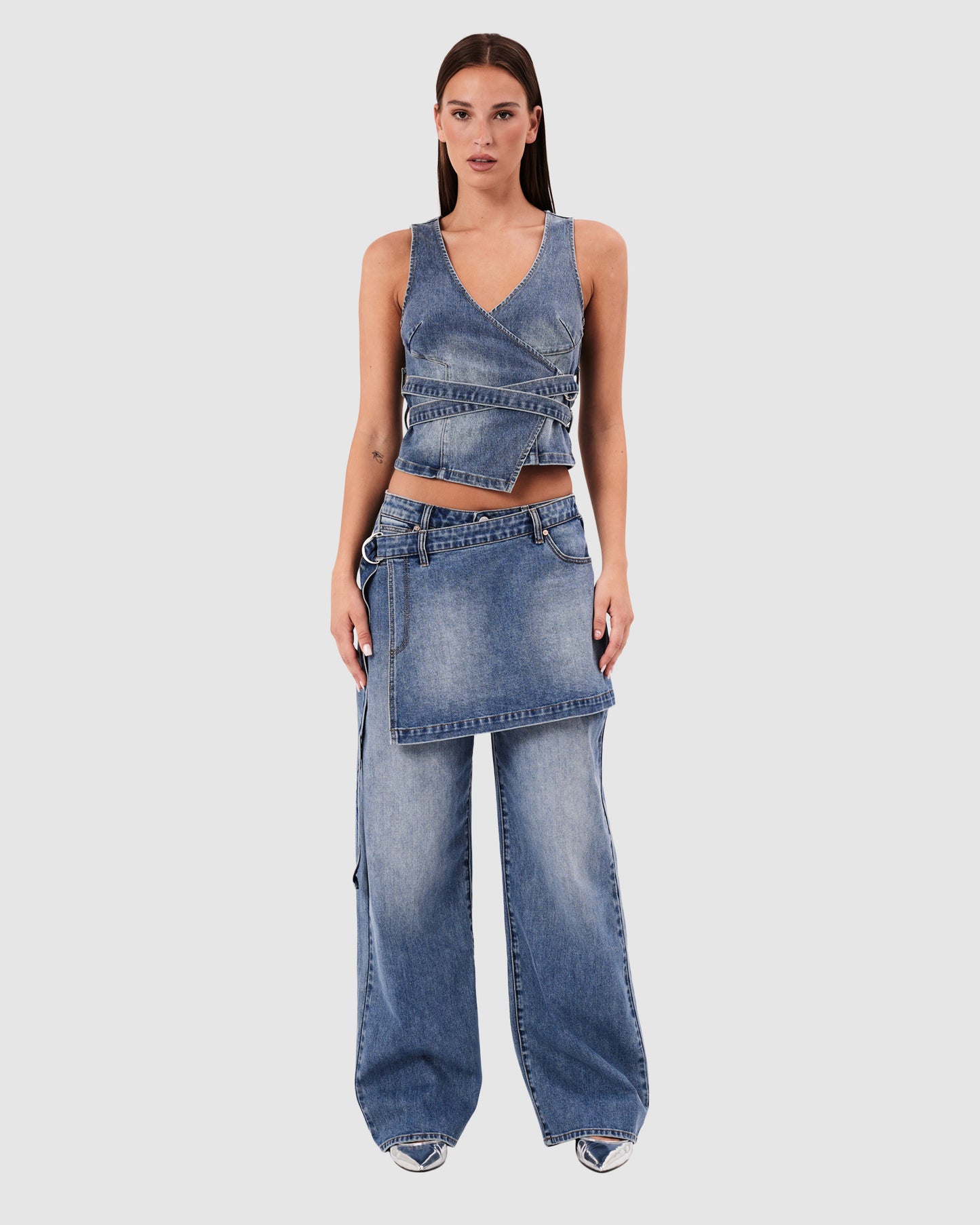 95 Mid Baggy Skirt Denim Jeans Dalia