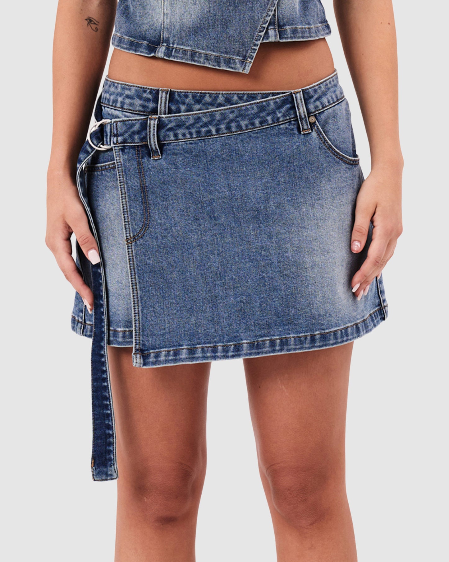 95 Mid Wrap Denim Skirt