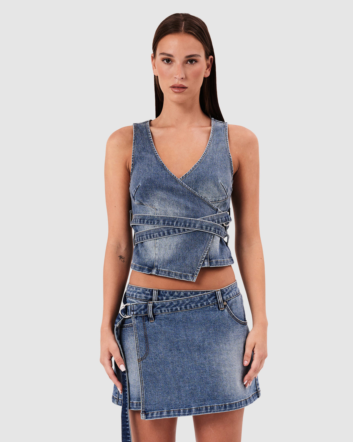 City Wrap Denim Top Dalia DALIA