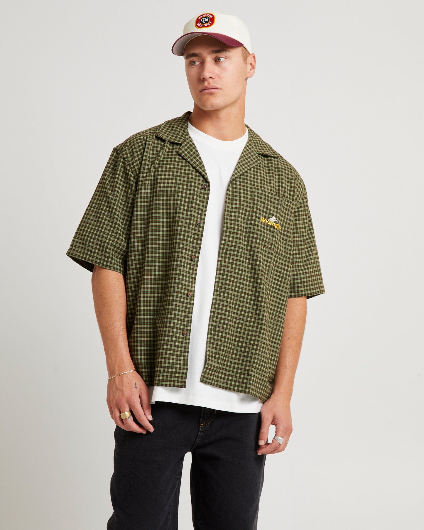 Box Resort Shirt Green Check