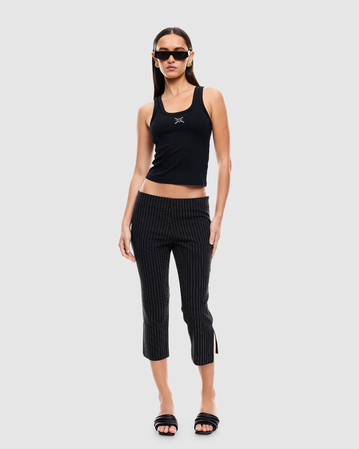 Leo Capri Pants ONYX PINSTRIPE