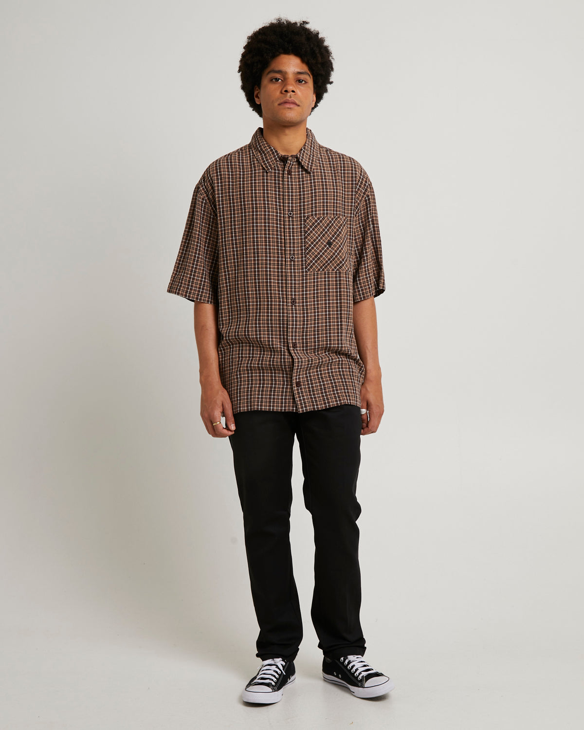 Hometown Short Sleeve Shirt COFFEE
