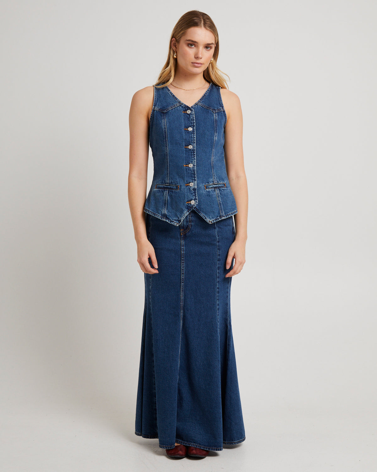 Longline Denim Vest ENCHANTMENT
