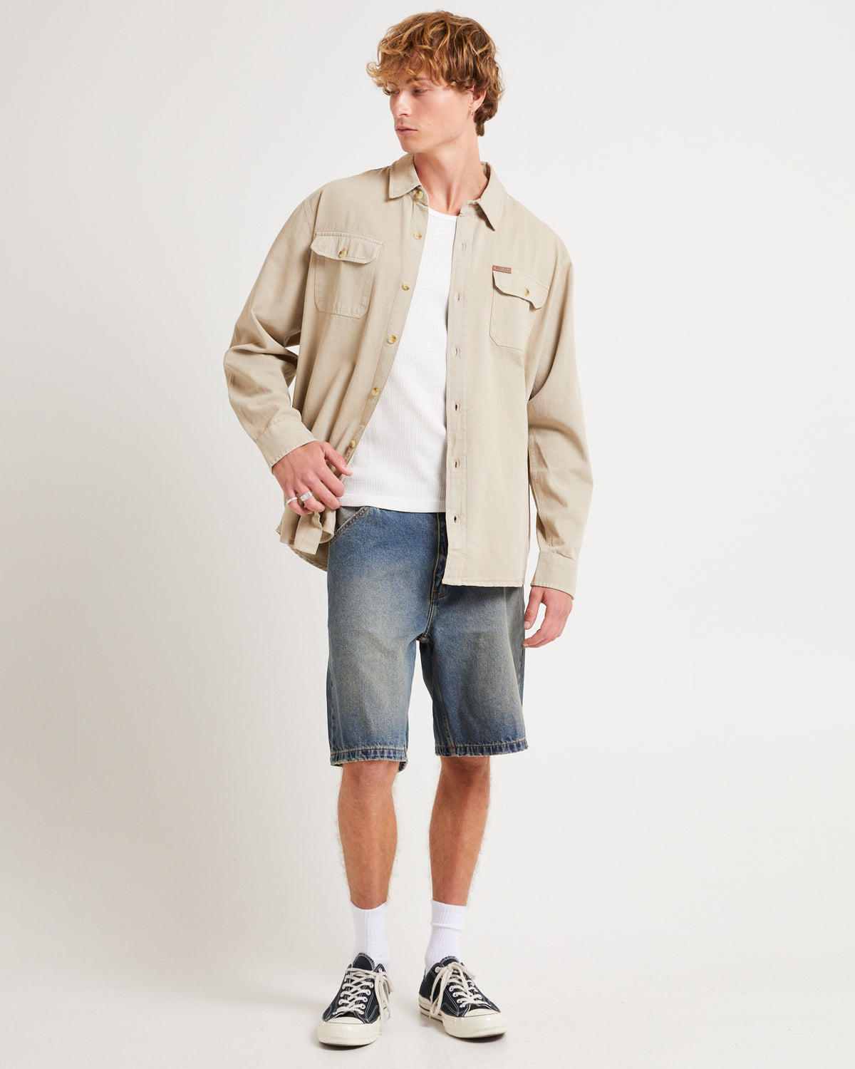 Trailer Drill Long Sleeve Shirt STONE