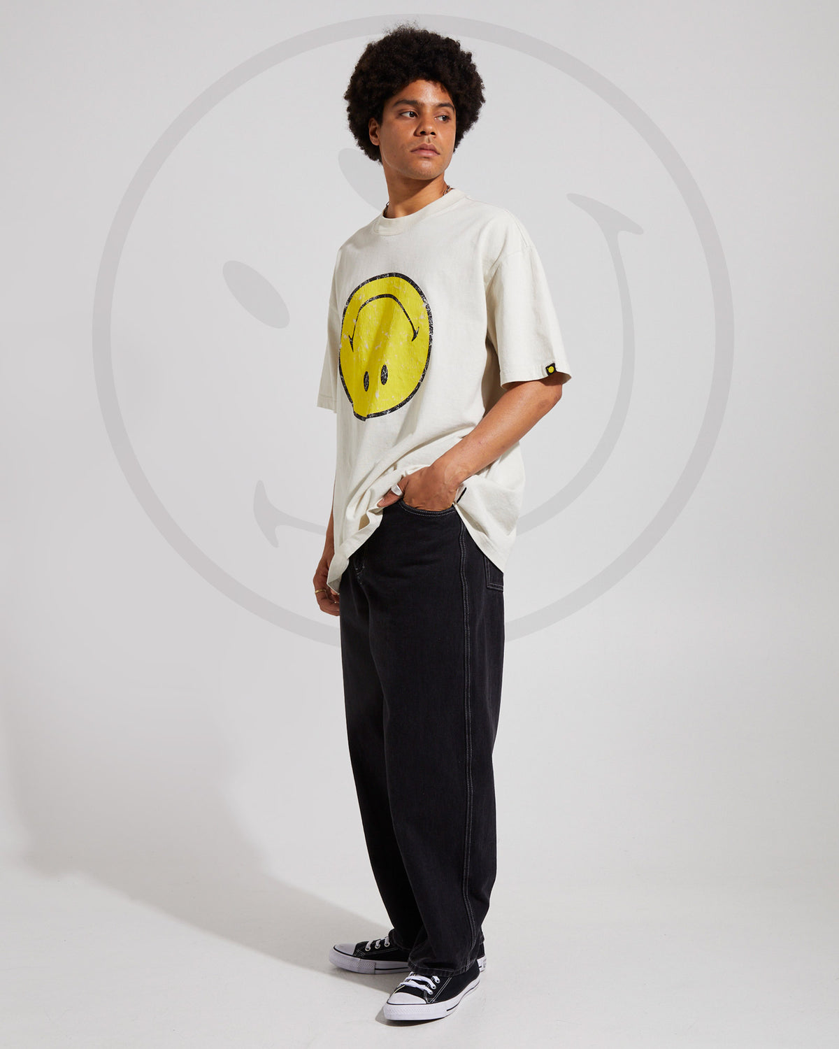Insight x Smiley Logo T-Shirt VINTAGE WHITE