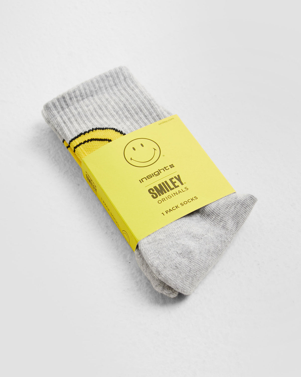 Insight x Smiley Logo Socks 1Pk GREY MARL