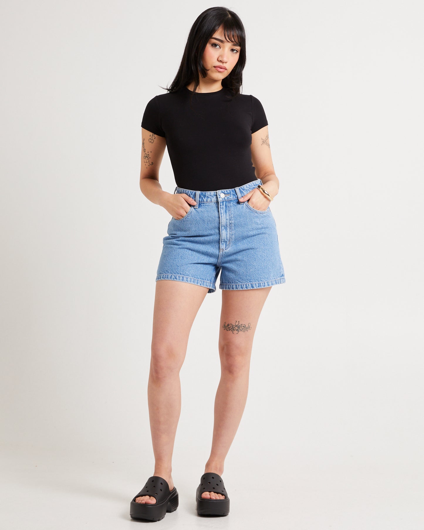 High Relaxed Denim Shorts