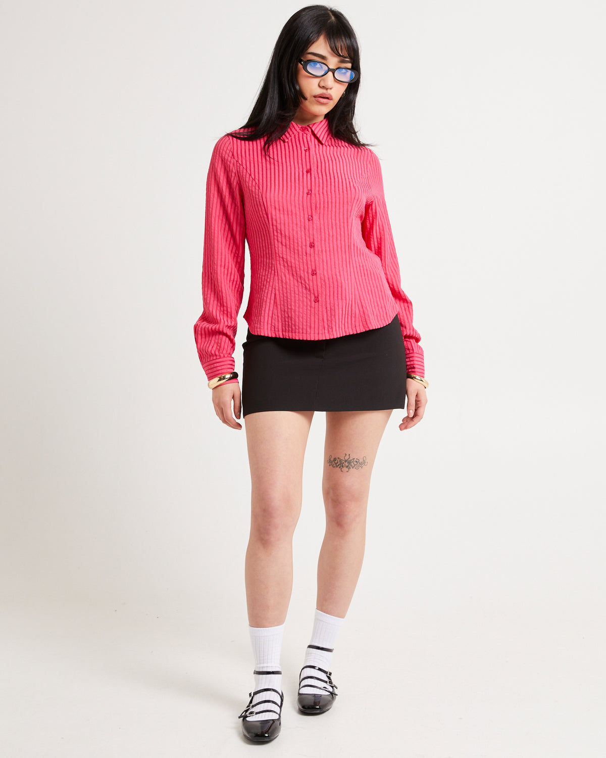 Dharia Long Sleeve Shirt PINK STRIPE