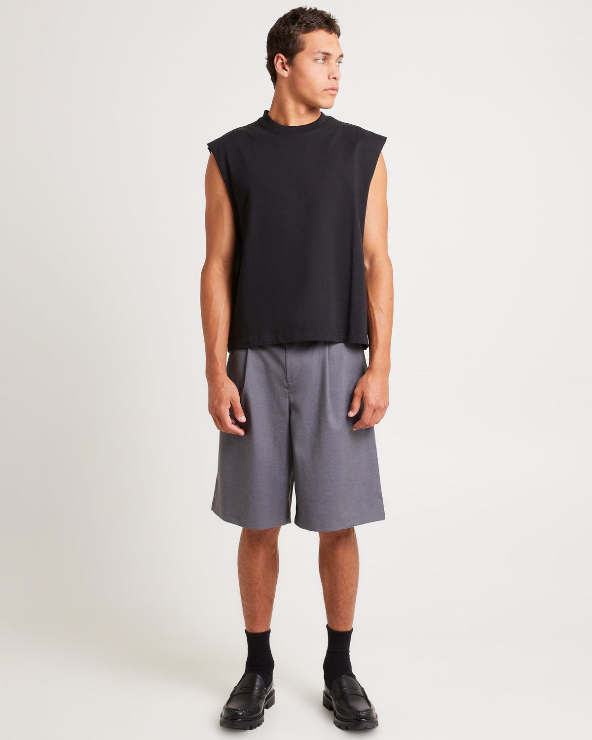 Box Sleeveless T-Shirt BLACK